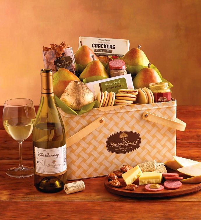 Sunshine Picnic Basket with Wine from