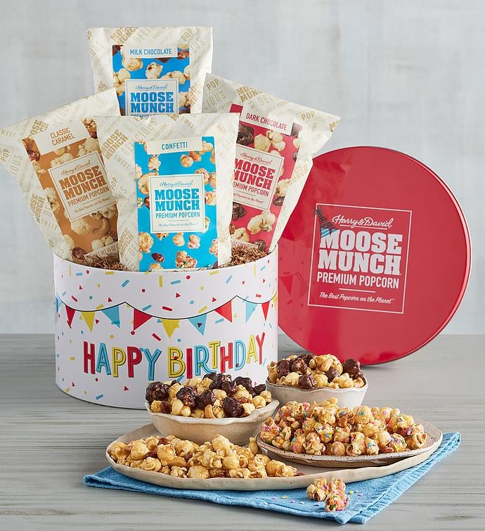 Moose Munch® Premium Popcorn Birthday Tin