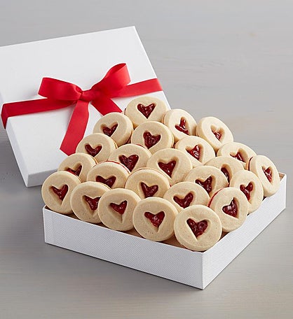 Heart-Cutout Shortbread Cookies Gift Box