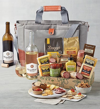 Meat and Cheese Picnic Tote Set with Wine