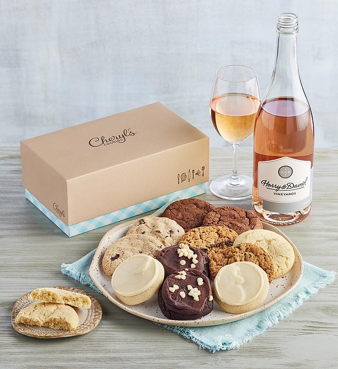 Rosé Wine and Cheryl’s Cookies Box