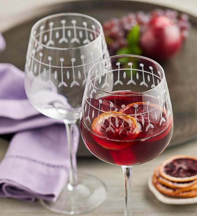 Mocktails Uniquely Crafted® Sansgria Kit with Etched Wine Glasses