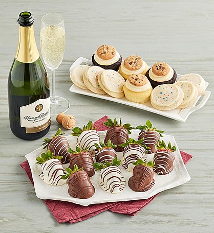 Cheryl's® Cookies and Cupcakes, Gourmet Drizzled Strawberries™, and Wine