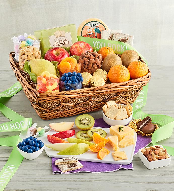“You Rock” Fruit and Sweets Gift Basket