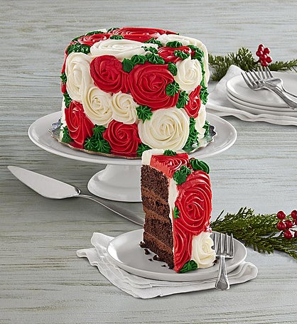 Holiday Rose Chocolate Cake