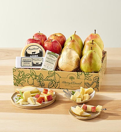 Deluxe Pears, Apples, and Cheese Gift