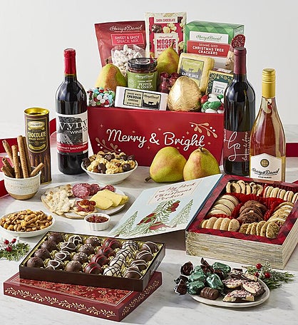 Ultimate Christmas Gift Basket with Wine