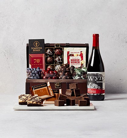Chest of Chocolates with Wine