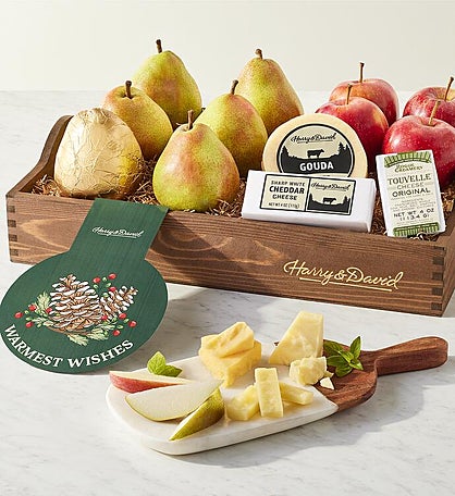 Holiday Apples, Pears, and Cheese Gift