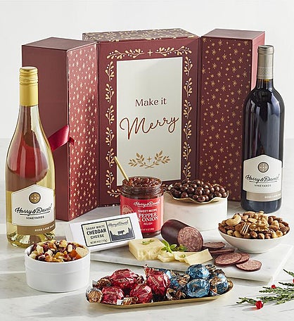 Sweet and Savory Holiday Gift Box with Wine