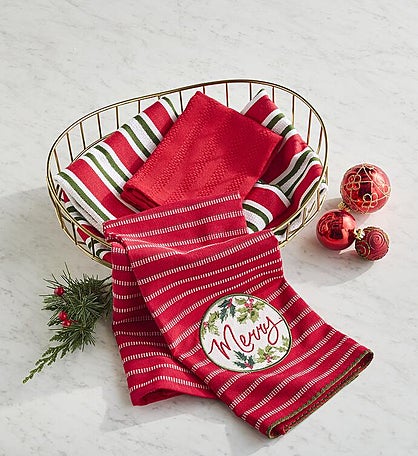 Holiday Plaid Kitchen Towels Set