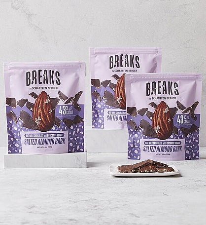 BREAKS by Scharffen Berger™ 43% Oat Milk Chocolate Bark with Salted Almonds 3-Pack
