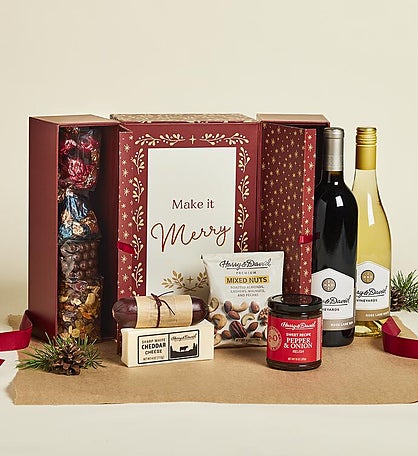 Sweet and Savory Holiday Gift Box with Wine