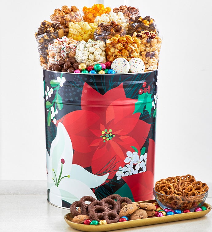 6 1/2 Gallon Winter Floral Snack Assortment