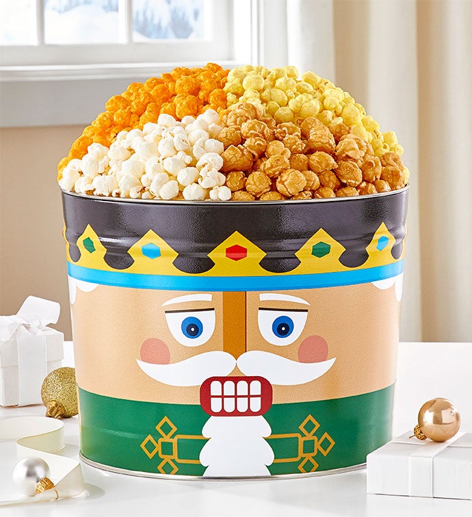 Nutcracker Green 2 Gallon 4 Flavor Popcorn Tin