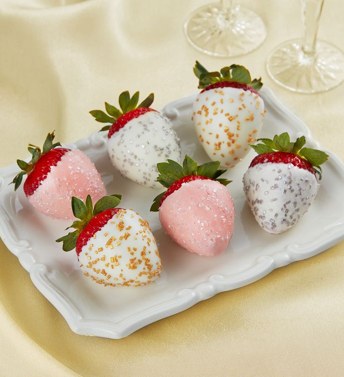 Champagne Chocolate Covered Strawberries &#8211; 6 Count