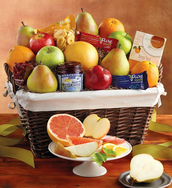 Deluxe Organic Fruit Gift Basket from HARRYANDDAVID.COM