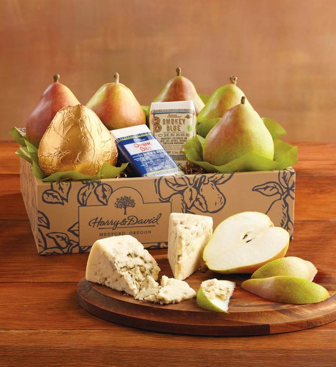 Royal Riviera® Pears with Rogue Creamery® Oregonzola® Blue Cheese and Smokey Blue® Cheese