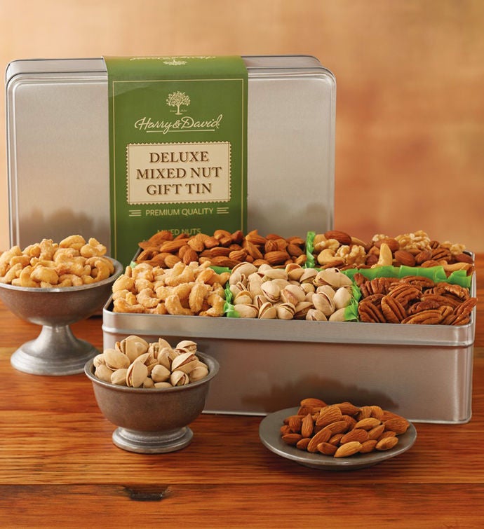 Deluxe Mixed Nuts Gift Tin Gourmet Mixed Nuts Harry & David