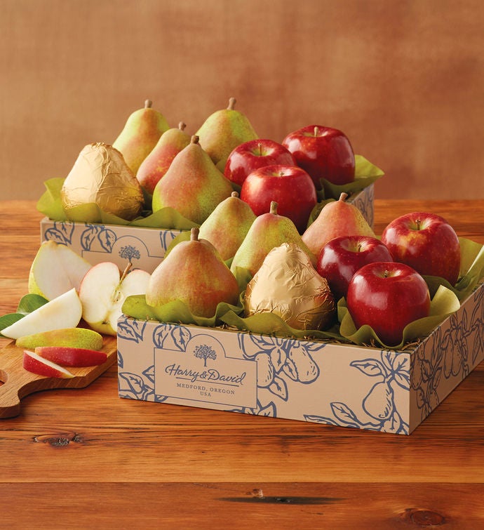 Pears and Apples Gift Duo Fruit Baskets Harry & David
