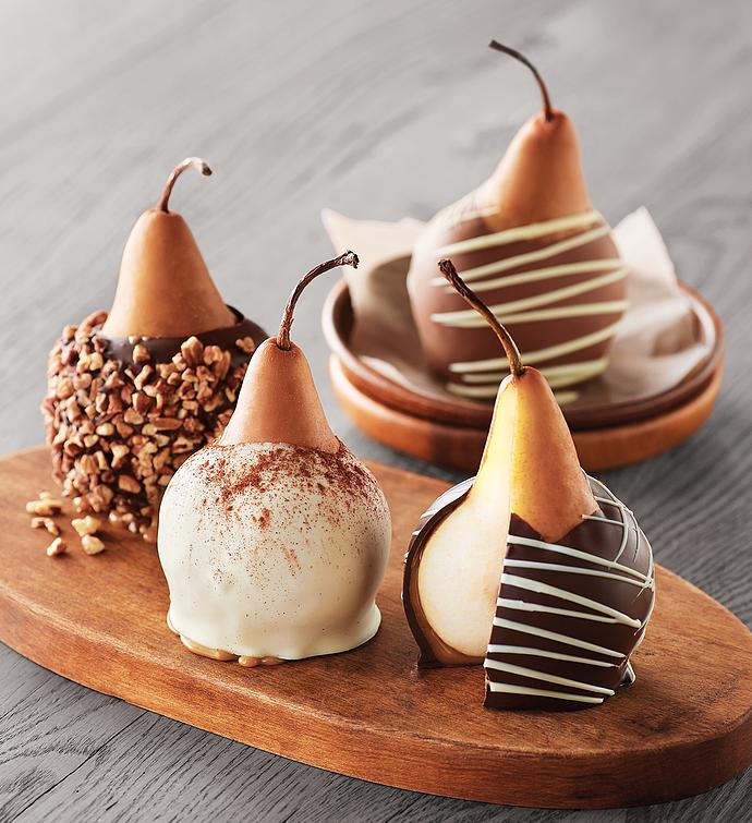 Chocolate Caramel Covered Pears