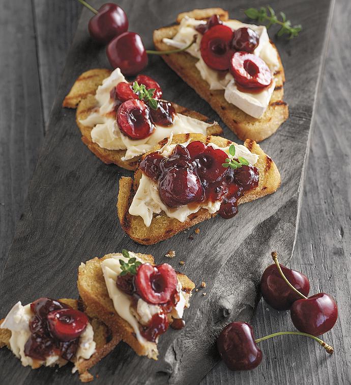 Plump-Sweet Cherries and Triple Crème Brie Cheese