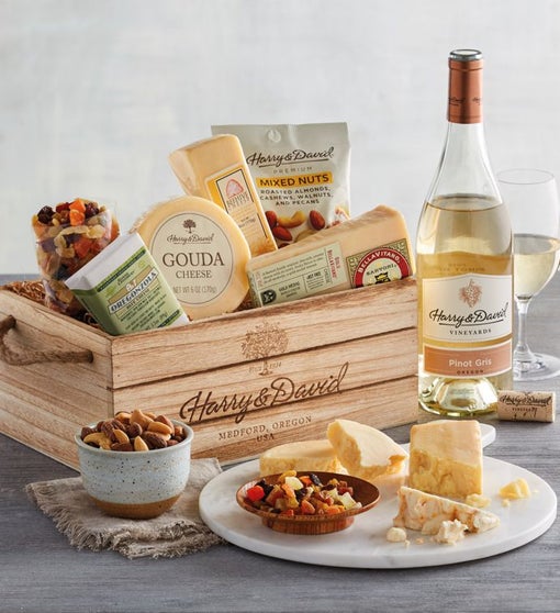 Gourmet Cheese Gift with Wine Wine Gifts Harry & David
