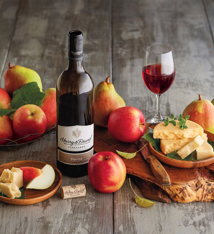 Pears, Apples, and Cheese Gift with Wine Harry & David