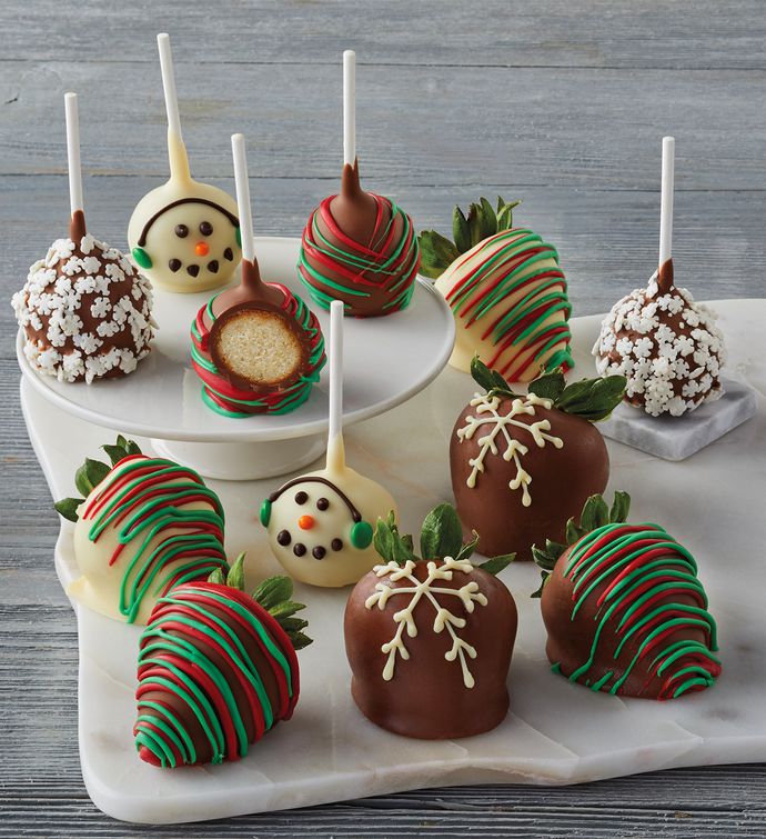 Holiday Chocolate Covered Strawberries and Cake Pops