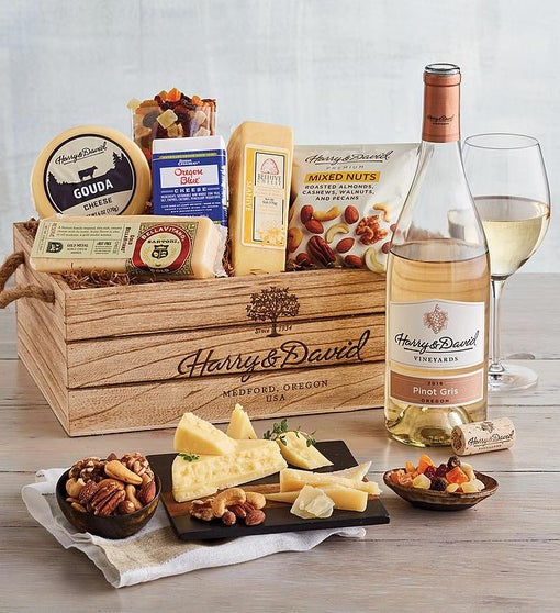 Gourmet Cheese Gift with Wine Wine Gifts Harry & David