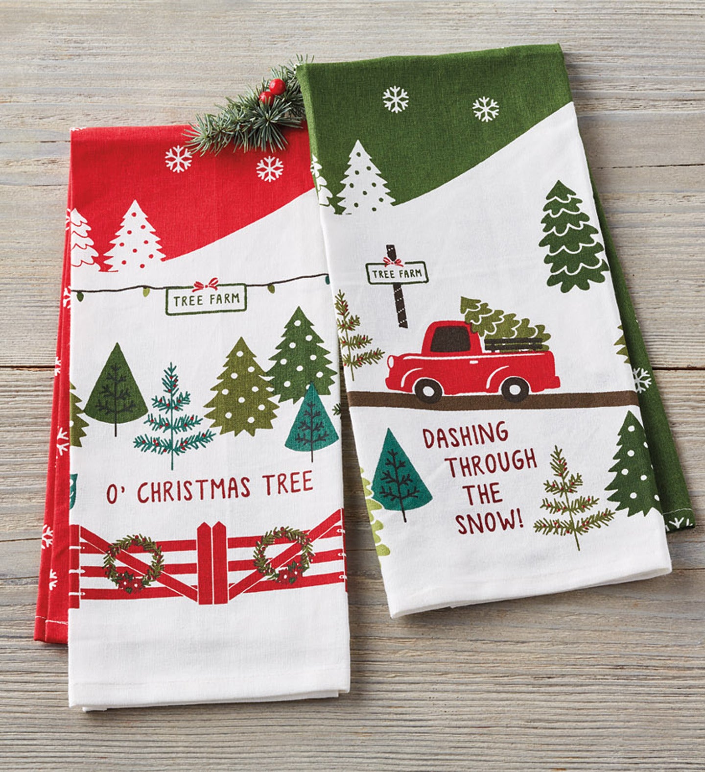 Christmas Farm Print Towels