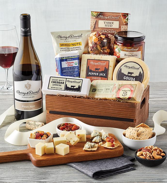 Deluxe Cheese Crate with Wine Harry & David