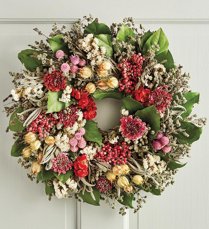 Pink Floral and Berry Wreath