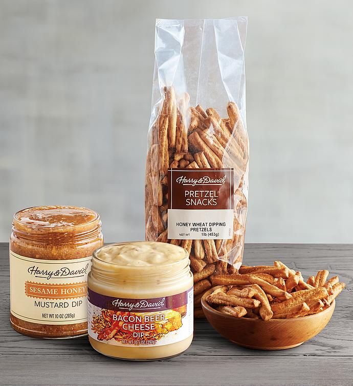 Honey Wheat Pretzels and Dips