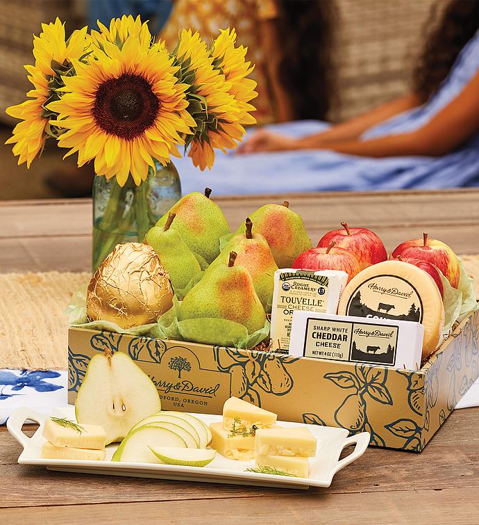 Deluxe Pears, Apples, and Cheese Gift