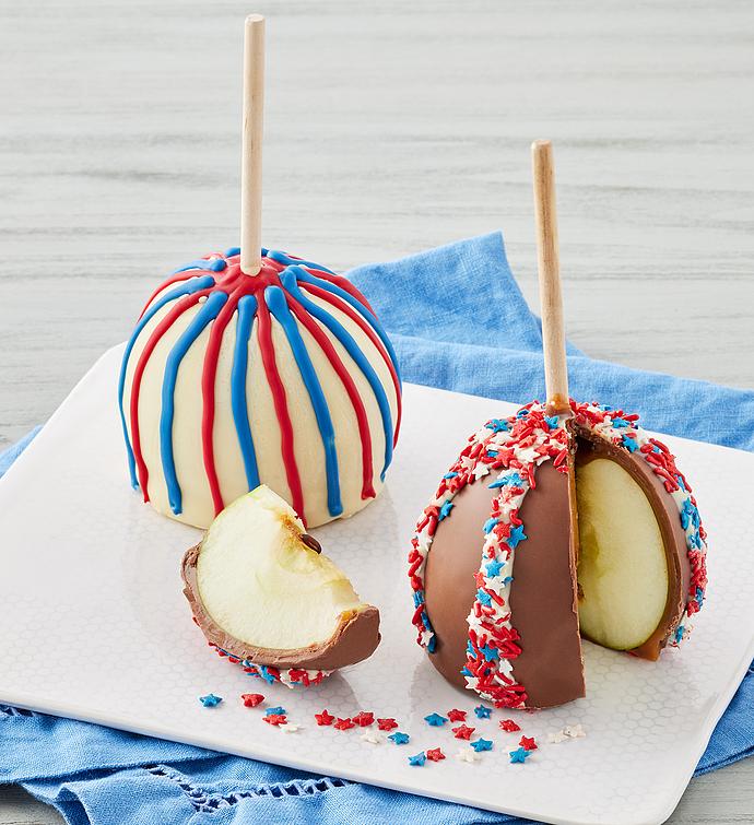 Patriotic Belgian Chocolate-Dipped Apples