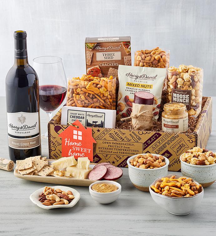Housewarming Savory Snack Box with Wine