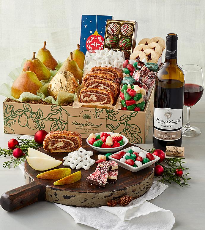 Deluxe Christmas Gift Box with Wine