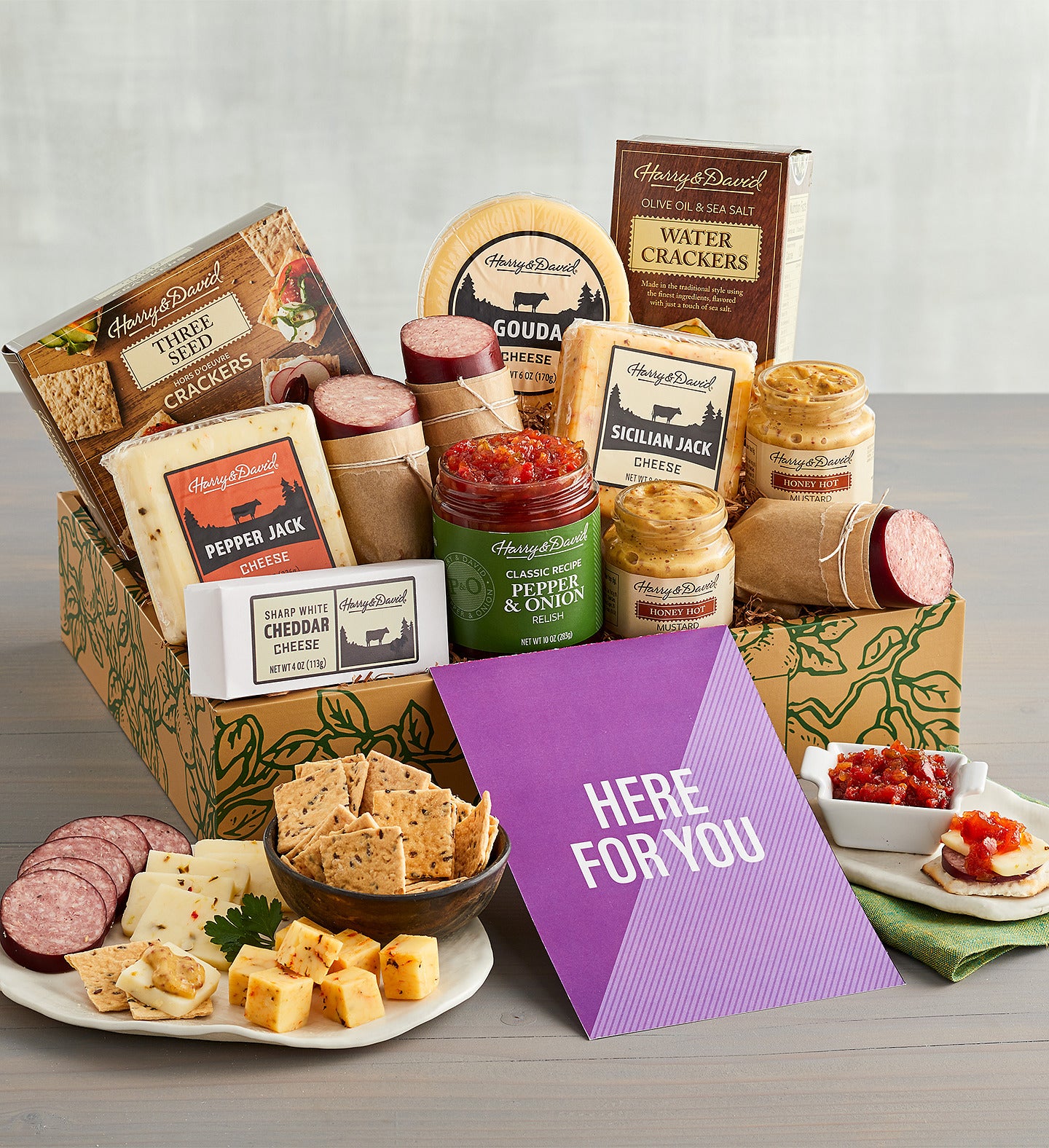 &quot;Here for You&quot; Meat and Cheese Gift Box