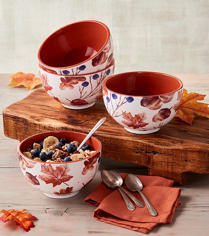 Fall Leaves Bowls   Set of 4