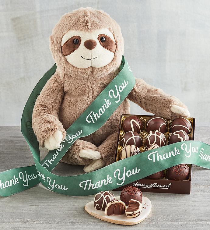 "Thank You" Sloth Plush with Truffles