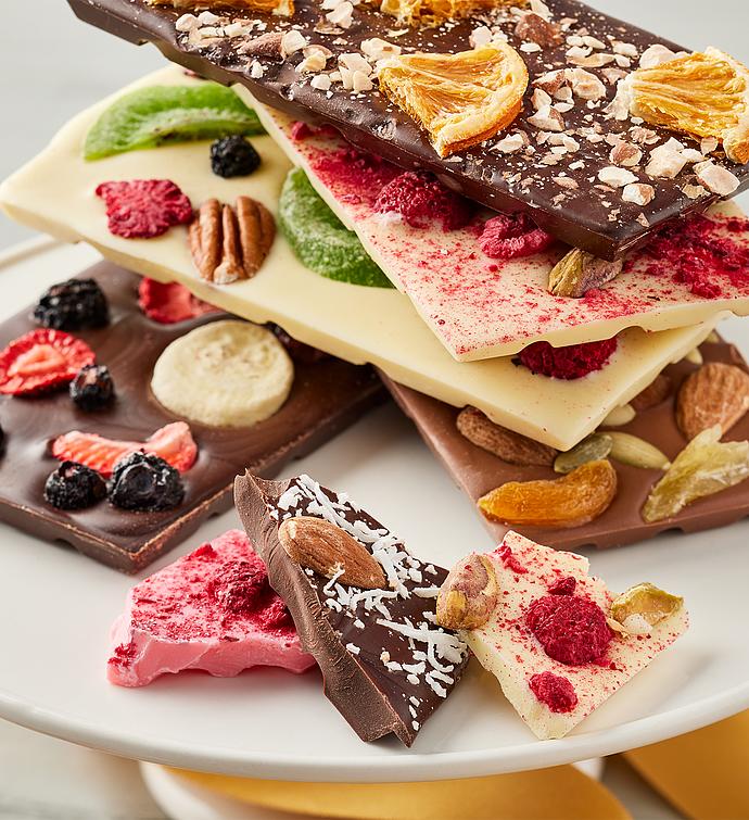 Fruit and Nut Belgian Chocolate Bark Assortment