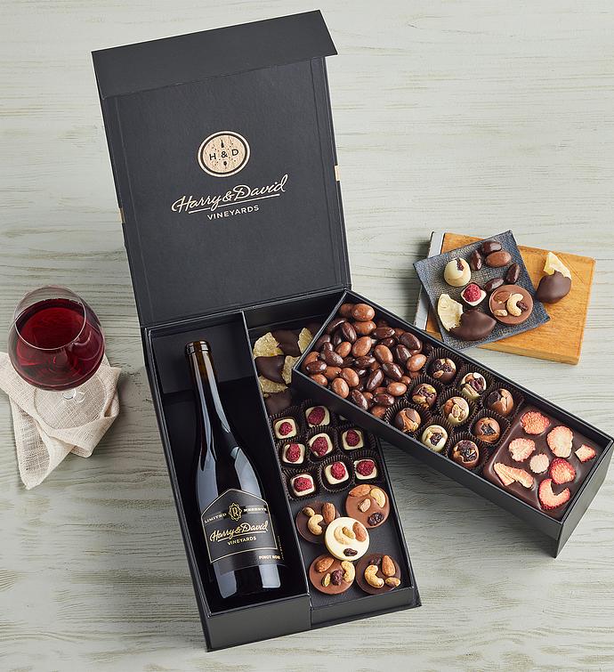 Belgian Chocolate Bento Box with Reserve Pinot Noir