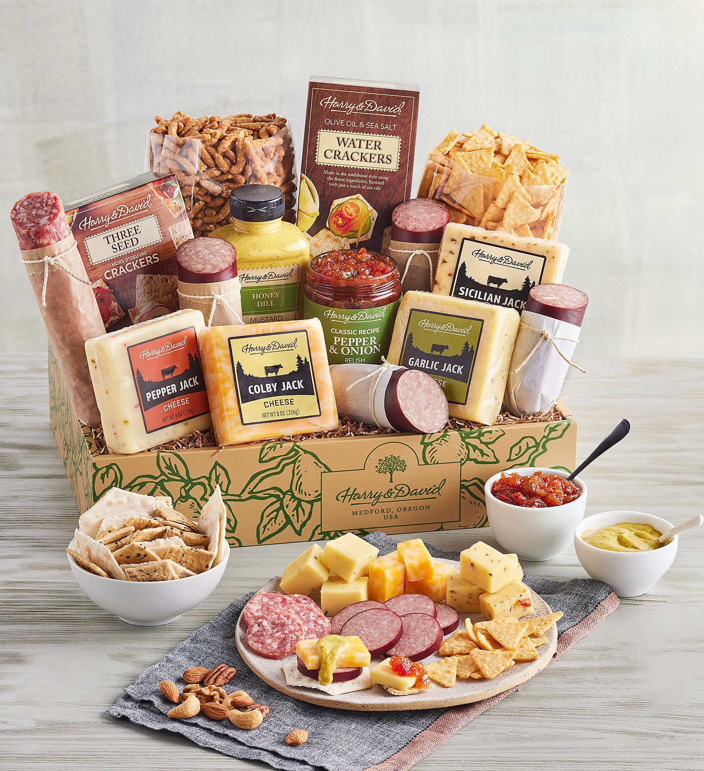 Meat and Cheese Gift Basket Deluxe