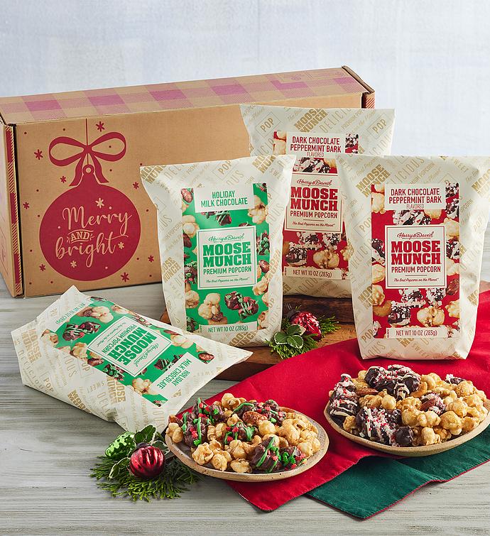 Moose Munch® Premium Popcorn   Holiday and Peppermint 4 pack