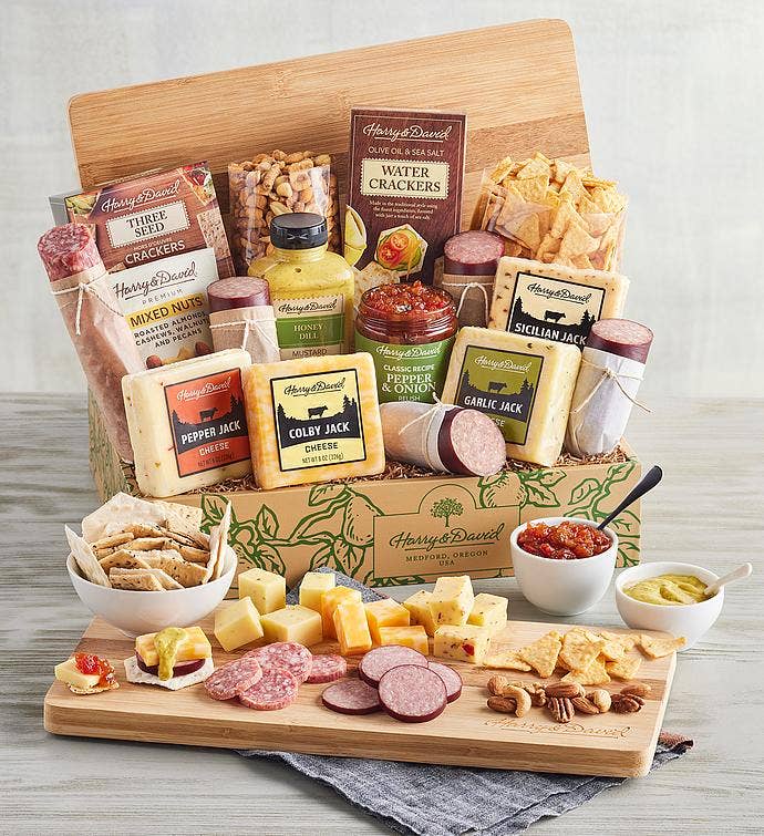 Ultimate Meat and Cheese Gift Box with Bamboo Board