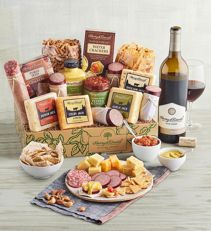 Ultimate Meat and Cheese Gift with Wine