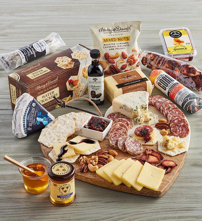 Deluxe Heart-Shaped Charcuterie and Cheese Tray