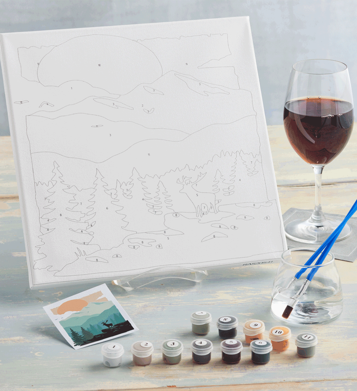DIY Painting Set with Wine