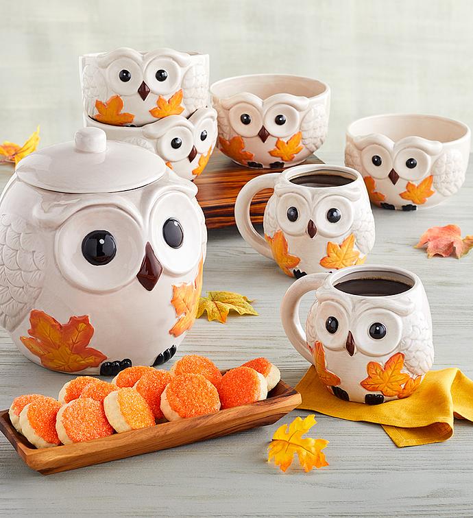 Fall Owl Cookie Jar with Cookies